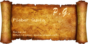 Pieber Gyula névjegykártya